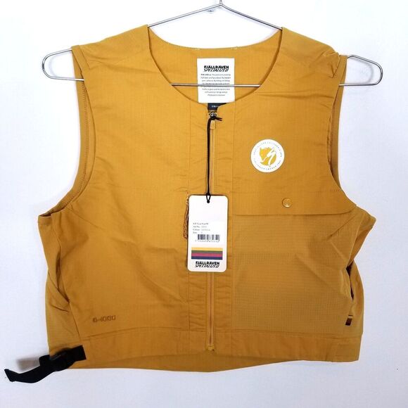 FJALLRAVEN SPECIALIZED Women Adventure Cycling Wind Vest Sz S Yellow Vented - Picture 2 of 6